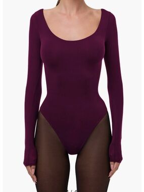 Naked Scoop Neck Long Sleeve Bodysuit